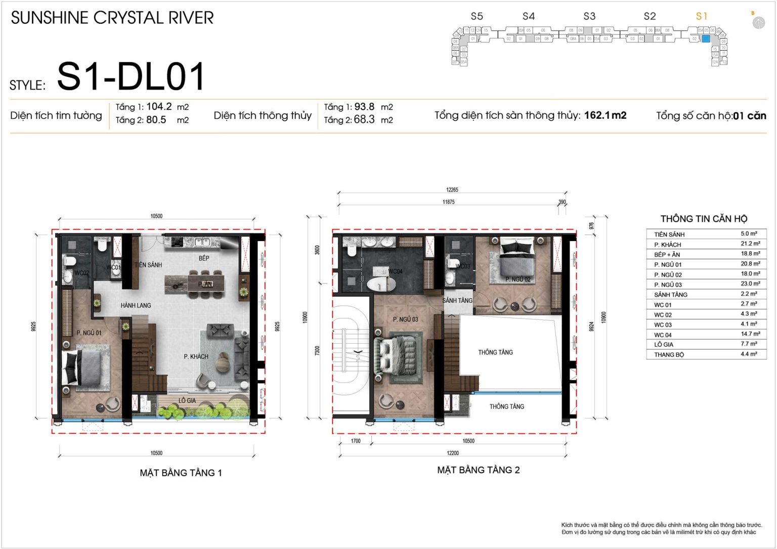Mặt bằng kỹ thuật 2D Duplex 3PN m&atilde; DL12A tầng 37 - 38 t&ograve;a S1