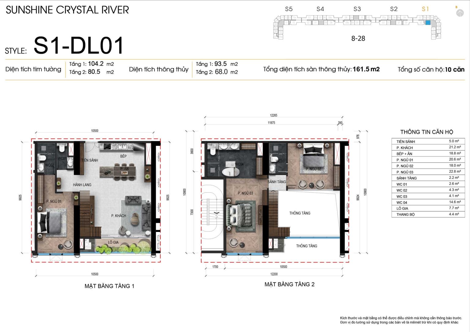 Mặt bằng kỹ thuật 2D Duplex 3PN m&atilde; DL01 t&ograve;a S1